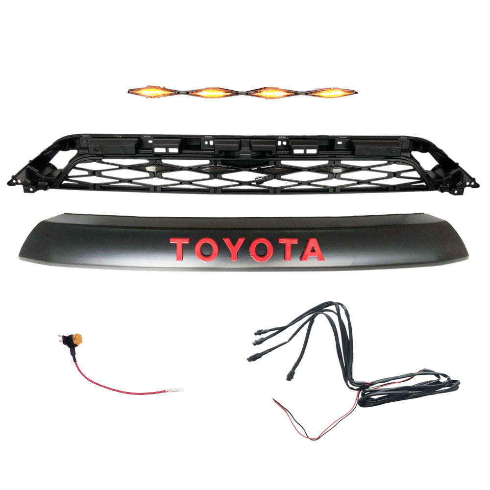 NEW OEM Toyota 4Runner 2014-2019 TRD Pro Black Out Grille & Lettering Emblem Set – Matte Black (PZ323-35056)