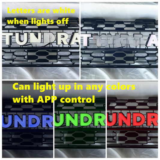 RGB LED Light Up Letters Compatible with 2014-2021 Tundra Aftermarket Grille