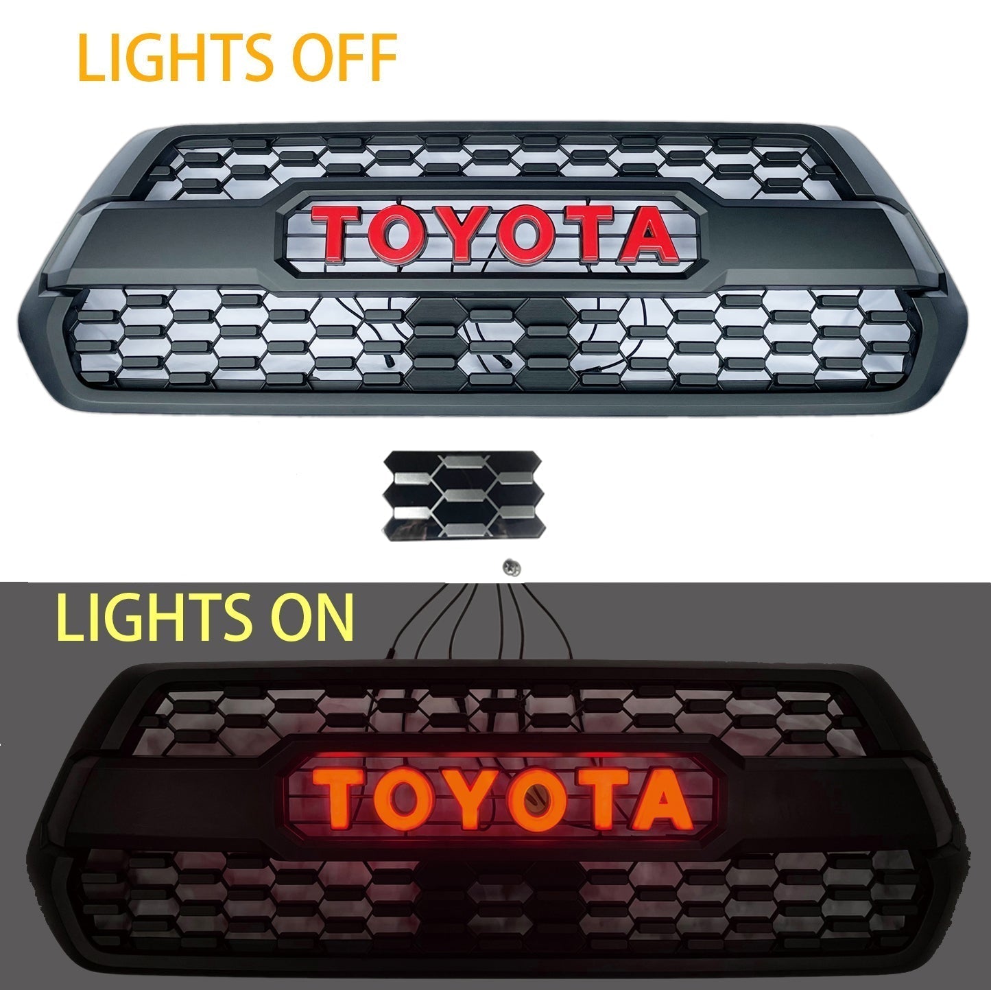 3RD GEN Tacoma Trd Pro LED Illuminated Letters GRILLE FIT FOR TOYOTA TACOMA 2016-2023